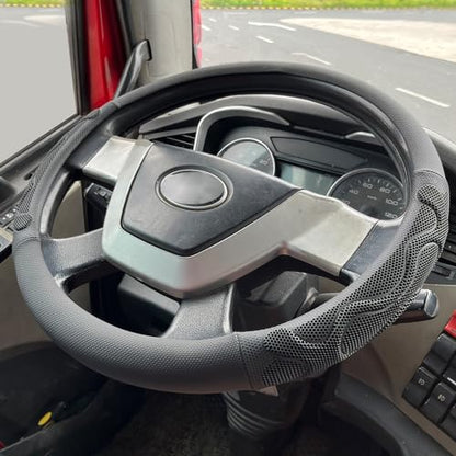 PINCTROT XL Size 17.5-18 Inch Comfy Grip Steering Wheel Cover for Semi Truck, Fits RV, Big Rig Trucker, 18 Wheeler and Classic Cars, Anti-Slip Design 17.5-18 Inch(Silicone Black) - color: 1.Black, size: Extra Large Size[17 1/2''-18'']