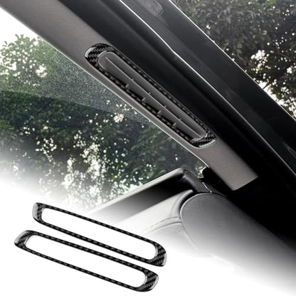 AIRSPEED Carbon Fiber for Mazda 3 Axela 2019-2025 Center Console A-Pillar Air Vent Frame Cover Interior Trim Accessory, Black - color: A-pillar Air Vent Frame