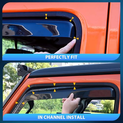 Nilight Window Visor Compatible with Dodge Durango 2011-2022 2023 2024 2025 2026 in Channel Window Deflectors Sun Shades, Rain Guards Acrylic-4pcs - size: Durango 2011-2024