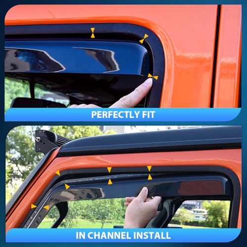 Nilight in Channel Rain Guards for Grand Caravan 2008-2023, Chrysler Town Country 2008 2009 2010 2011 2012 2013 2014 2015 2016, Volkswagen Routan 2009-2012 Window Deflectors, Vent Window Visors-4PCS - size: Grand Caravan 2008-2023