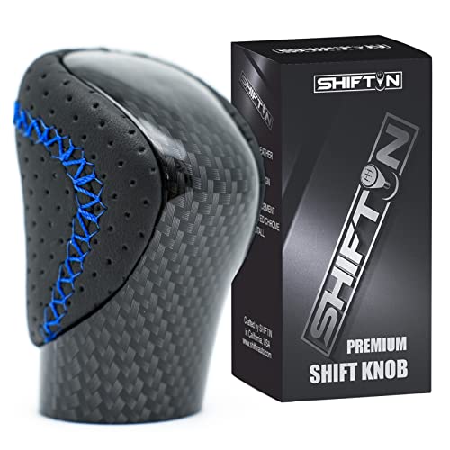 Gear Shift Knob Shifter for Lexus ES GS GX is NX RC RX 200t 300 350 3450h 450hL 350L (Blue Stitch/Carbon Fiber Pattern) - color: Blue Stitch / Carbon Fiber Pattern