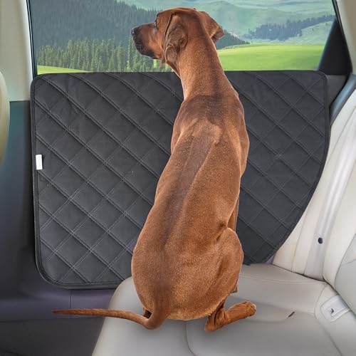 ALLANSING Large Tall Dog Car Door Protector 2-Pack, Protects Doors from Dog Scratches, 900D Heavy Duty Thick Fabric, Window Roll Compatible & No Tint Damage, Secure Fit for Large Cars/SUVs/Trucks - size: Extra Large