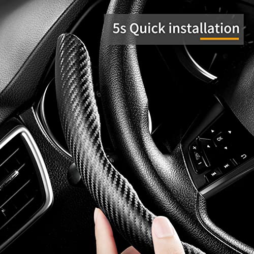 Carbon Fiber Steering Wheel Covers 3 Piece Clip on Steering Wheel Cover (Matte Black) - color: Matte Black