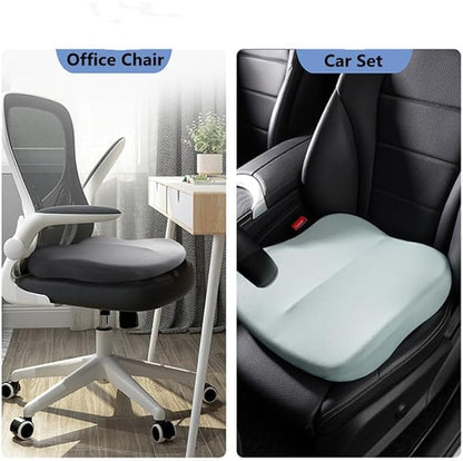 Adult Car Booster Seat Cushion, Car Seat Driver Height Boost Mat Memory Foam Car Seat Cushions Pad Improve Driving View Non-Slip 3D Office Chair Cushion Pressure Relief (Light Green) - color: Light Green
