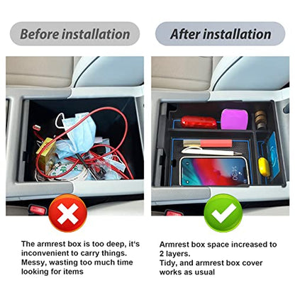 SKTU for 2023 2024 2025 Hyundai Palisade Center Console Organizer 2023 2024 2025 Palisade Center Console Tray 2023 2024 2025 Palisade Accessories Armrest Box with Coin and Sunglasses Holder (Blue) - color: Blue