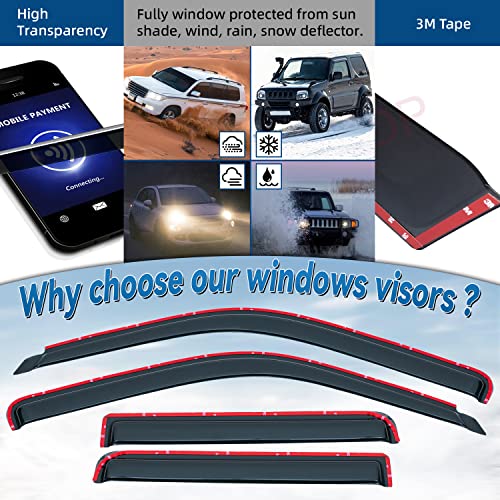 Pack of 4 in Channel Front+Rear Smoke Sun/Rain Guard Mount Tape-On Acrylic Window Visors Compatible with 91-01 Explorer 4-Door 01-05 Sport Trac 97-01 Mercury Mountaineer - size: Compatible with 1991-2001 Ford Explorer
