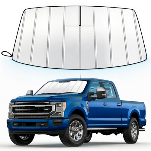 Windshield Sun Shade for Ford F250/F350/F450/F550/F600 2017-2022, Custom Fit Accordion Folding Design Front Window Sunshade Sun Visor Accessories for Interior Protector Blocks UV Rays Heat - size: For Ford F250/F350/F450/F550/F600 2017-2022
