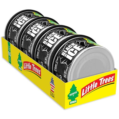 LITTLE TREES Car Air Freshener | Fiber Can Provides Long Lasting Scent for Auto or Home | Recycled Fiber | Black Ice, 4 Air Fresheners - color: Black Ice
