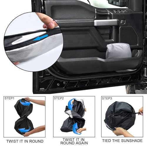 Front Windshield Sunshade fit for F150 2015-2020 UV Ray Reflector Foldable Car Shade Automotive Windshield Sunshades Ford F150 Accessories Windshield Sun Shade |Keeps Your Vehicle Cool| - size: Fit for F150 2015-2020