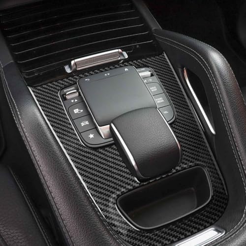 NVCNX Carbon Fiber Accessories for Mercedes Benz GLE 350 450 450e 2020-2026 2021 2022 2023 2024 2025 Center Console Gear Shift Panel Cover Interior Trim Overlay Sticker Decal 1PC with Pointed Ends - color: Center Console Gear Shift Panel Trim A1