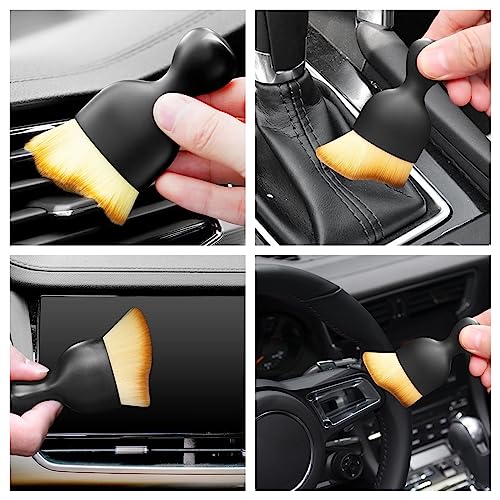 Car Interior Cleaning Brush Car Duster Interior with Ultra Soft Bristles Auto Detailing Brushes Dusting Car Accessories for Dashboard, AC Vents, Leather, Scratch-Free (1Pack) - size: 1pack