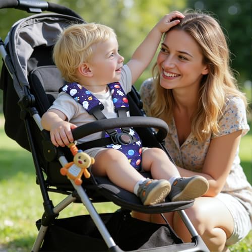 3 Pcs Car Seat Stroller Straps Pads for Baby, Newborn Soft Shoulder Strap and Crotch Covers, Universal Shoulder Straps Pads for Car Seat, Pushchair, High Chair (Starry Sky) - color: Starry Sky