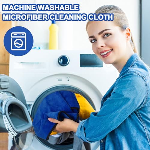 Tallew 40 Pcs Microfiber Towels:16"x16" Microfiber Drying Towels Bulk Micro Fiber Car Cleaning Cloth for Cars Drying Washing Polishing Office Windows Cleaning Household Supplies (Blue) - color: Blue