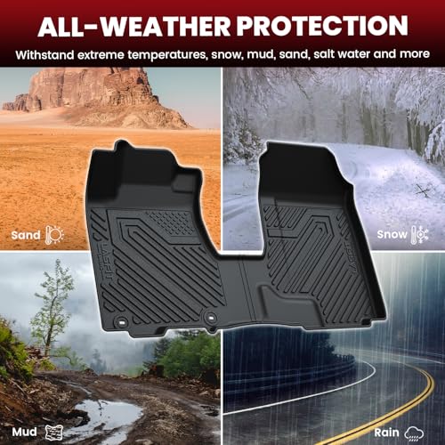 LASFIT Floor Mats & Trunk Mat for Honda CR-V 2007-2011 EX-L EX LX SE, All Weather TPE Custom Fit Floor Liner,1st & 2nd Row & Trunk Liner Full Set, Black - style: 2）For Honda CR-V | 2007-2011 | Full Set
