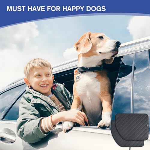 ALLANSING Dog Car Door Protector 2-Pack, Protects Doors from Dog Scratches, 900D Heavy Duty Thick Fabric, Window Roll Compatible & No Tint Damage, Secure Fit for Cars/SUVs/Trucks - size: Regular
