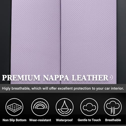 Coverado Rear Seat Covers for Cars, Waterproof Car Seat Covers Back Seat Cover, Faux Leather Seat Covers Automotive Seat Covers Seat Cushion Protector Universal Fit for Most Cars, Black&Purple - color: Black&Purple