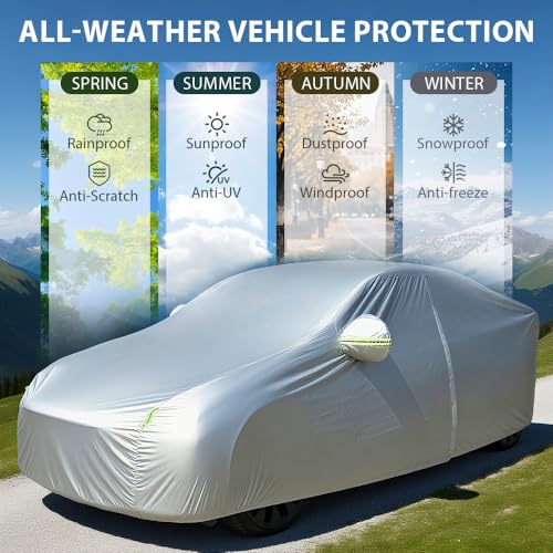 Heavy-Duty SUV Car Cover Waterproof All Weather for Universal SUV, Outdoor Rain Sun Snow UV Protection, Indoor Dust and Scratch Resistant YL (187 * 75 * 69 inch)