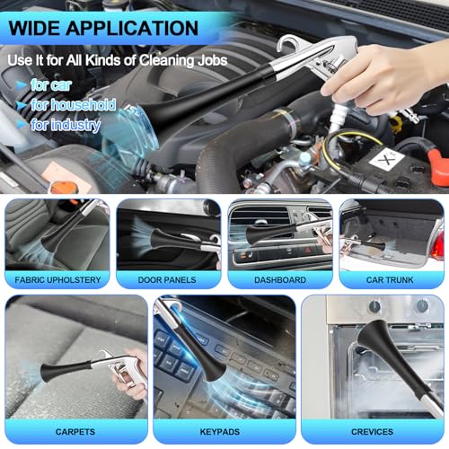 2 Nozzles Air Cleaning Gun, Dry Cleaning Gun Quickly Blasts Dust, Dirt and Grime from Surface, Dryer Air Blow Gun Works with Air Compressor, Car Detailing Tool for Interiors Exteriors Deeply Cleaning