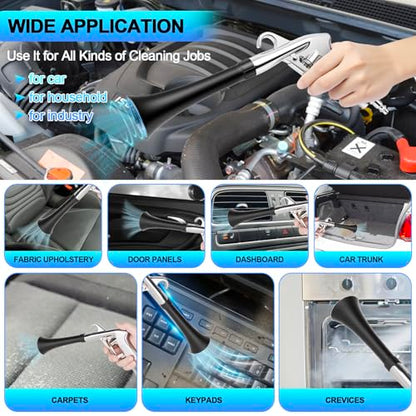 2 Nozzles Air Cleaning Gun, Dry Cleaning Gun Quickly Blasts Dust, Dirt and Grime from Surface, Dryer Air Blow Gun Works with Air Compressor, Car Detailing Tool for Interiors Exteriors Deeply Cleaning