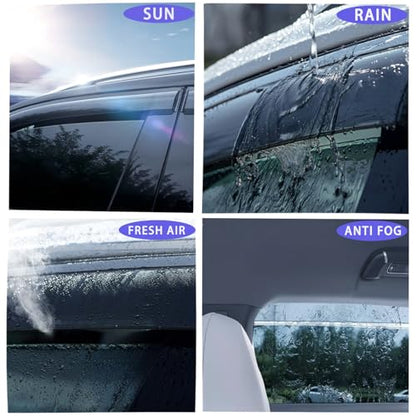 Window Visors Rain Guards for 2014-2018 Chevrolet(Chevy) Silverado & GMC Sierra 1500/2500HD/3500HD Extended Cab, Tape On Outside Mount Wind Deflectors Vent Shades Dark Smoke, 4PCS Set - size: For Silverado/Sierra Extended Cab 2014-2018