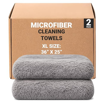Platinum Microfiber Towels for Cars Extra Large Towel Set of 2 Drying Towels with Maximum Absorbency, Scratch Free Wash Towels for Detailing, Microfiber Cleaning Cloth Towel Kit - size: Towels Only