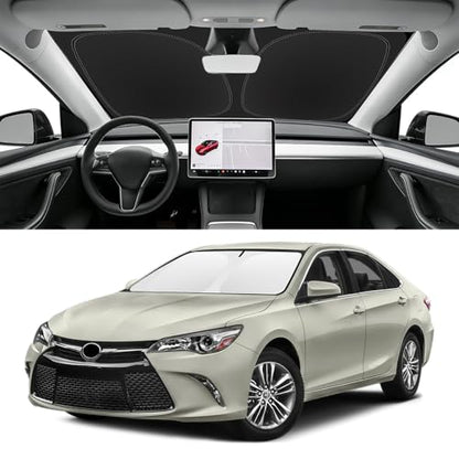 Custom Fit Windshield Sun Shade for Toyota Camry 2007-2017, Blocks UV & Heat, Front Window Sunshade Accessories, Easy Fold & Store Keep Your Car Cooler - size: for 2007-2017 Toyota Camry
