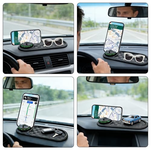 Multifunctional Car Anti-Slip Mat, Multifunction Car Anti-Slip Mat, Multi Function- Universal Non-Slip Dashboard Pad to Secure Phone, Keys for Safe & Organized Driving