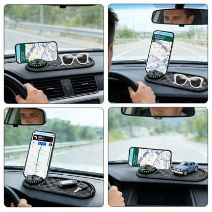 Multifunctional Car Anti-Slip Mat, Multifunction Car Anti-Slip Mat, Multi Function- Universal Non-Slip Dashboard Pad to Secure Phone, Keys for Safe & Organized Driving