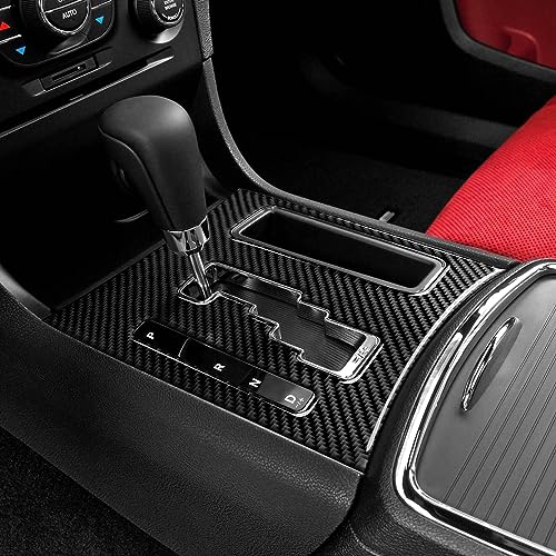 Car Gear Shift Panel Decals for 2011-2014 Chrysler 300 / 300C / 300S / Limited/Base Accessories Carbon Fiber Interior Stickers - color: Gear Shift 2011-2014, B
