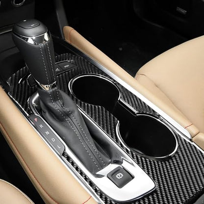 Black Carbon Fiber Compatible with Chevrolet/Chevy Malibu 2016 2017 2018 2019 2020 2021 2022 2023 2024 2025 Accessories Car Gear Shift Control Anti-Scratch Panel Cover Interior Trim Decal -C - color: Gear Shift Panel -C
