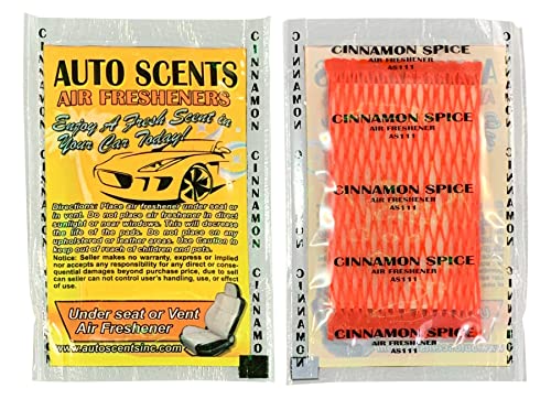 Individually Wrapped - Professional Car Air Freshener Pads - Remove Smells & Add Ambience (15 Per Pack) (Cinnamon Spice) - color: Cinnamon Spice