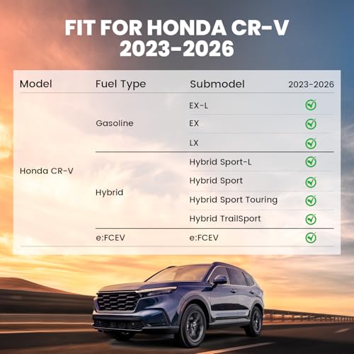 LASFIT All Weather Floor Mats for Honda CR-V 2023-2026 (Gasoline & Hybrid & e:FCEV), TPE Custom Fit Anti-Slip Extended Coverage Floor Liners, 1st & 2nd Row Black - style: 2）For Honda CR-V | 2023-2026 | 1st & 2nd Row