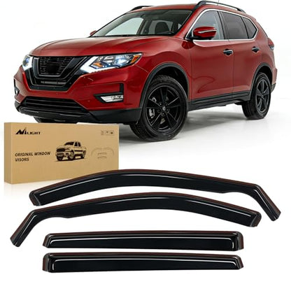 Nilight in Channel Rain Guards for Nissan Rogue S SV SL(Not fit Sport Model) 2014-2020 Original Window Deflectors, Vent Window Visors-4PCS - size: Nissan Rogue 2014-2020