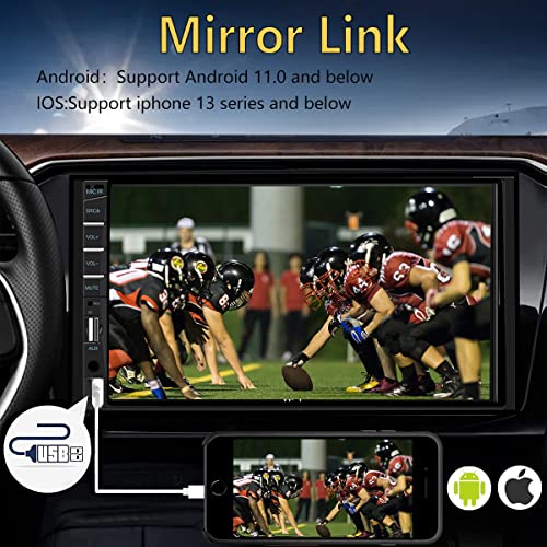 Naifay Car Stereo Double Din Radio with Bluetooth, Car Radio Touchscreen 7 Inch MP5 Player Car Stereo with Backup Camera Bluetooth, Mirror Link, FM/SWC/USB/SD/AUX, Car Audio Receivers with Subwoofer - color: Car MP5 Player(No CarPlay)