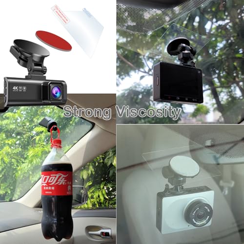 Double-Sided Adhesive Pad and Electrostatic Film for Dash Cam,Customizable,Residue-Free Accessory for Car Windshields, Includes 4 Adhesion Promoter. - color: The Red Double-sided Sticker Adhesive