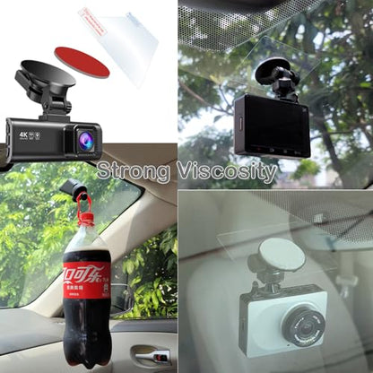 Double-Sided Adhesive Pad and Electrostatic Film for Dash Cam,Customizable,Residue-Free Accessory for Car Windshields, Includes 4 Adhesion Promoter. - color: The Red Double-sided Sticker Adhesive