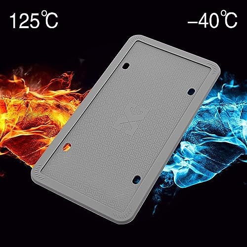 XCLPF Silicone Gray License Plate Frame Covers 1 Pack- Front and Back Car Plate Bracket Holders. Rust-Proof, Rattle-Proof, Weather-Proof (Gray) - color: 1 Pack Gray