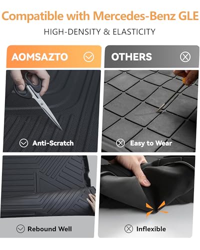 Cargo Liner Compatible with 2020-2026 Mercedes Benz GLE SUV, GLE-Class, AMG GLE 53, AMG GLE 63 S 5 Seats (Not for GLE Coupe) - AOMSAZTO Premium Trunk Mat Heavy Duty All Weather Custom Fit GLE Class - style: 3) for Mercedes Benz GLE | 2020-2026 | Cargo Lin