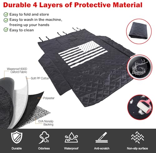 All-Protection Cargo Mat Liner for Hummer EV Accessories Rear Trunk Floor Mat Cargo Liner for Dogs for Hummer EV SUV 2024 2025 2026 Heavy Duty 3D Nonslip Waterproof Protect (SUV/American Flag) - style: SUV/American Flag