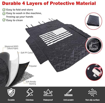 All-Protection Cargo Mat Liner for Hummer EV Accessories Rear Trunk Floor Mat Cargo Liner for Dogs for Hummer EV SUV 2024 2025 2026 Heavy Duty 3D Nonslip Waterproof Protect (SUV/American Flag) - style: SUV/American Flag