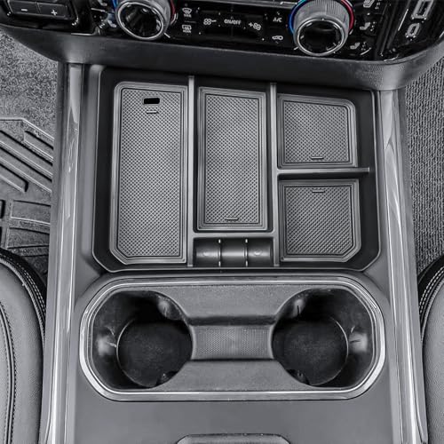 HGWEI Center Console Organizer Compatible with 2024-2026 Chevy Silverado 2500 HD/3500HD Interior Accessories, Armrest Compartment Divider Insert Storage Tray (Fit Full Console w/Bucket Seats Only)