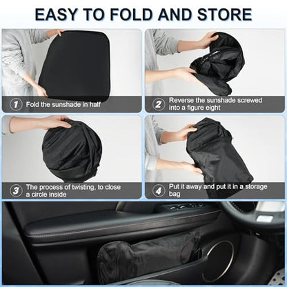 SINGARO Universal 300T Car Windshield Sun Shade, Foldable Reflective for Windshield & Window Shades with Overlapping Design, Car Interior Accessories (64.5" L x 33" W) - size: Big Suv
