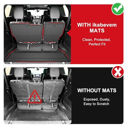 Cargo Mat Fit for 2017-2026 Chrysler Pacifica (Fit Fuel & Hybrid) - All Weather TPE Custom Fit Trunk Mat for Chrysler Pacifica Seatback Mats(Cargo Liner + Backrest Mat) - size: Cargo Liner & Backrest Mat