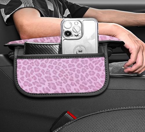 Auto Center Console Pad PU Leather Car Armrest Seat Box Cover Protector Universal Fit (Pink) - color: Pink
