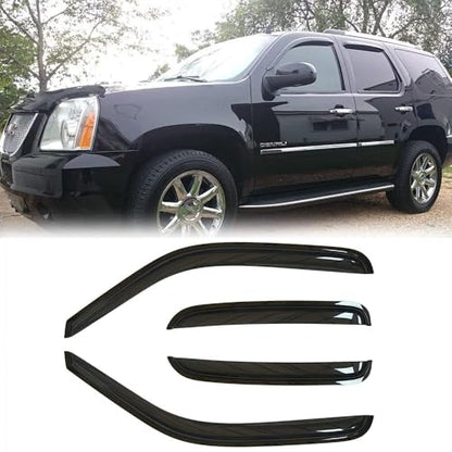 Original Side Rain Guards, 4pcs Out-Channel Tape-On Nice Wind Deflector Set, Window Visors fit for 2007-2014 Chevrolet Tahoe 2007-2014 GMC Yukon (Not Fit Yukon XL Model) 94514 - size: 07-14 Tahoe/Yukon