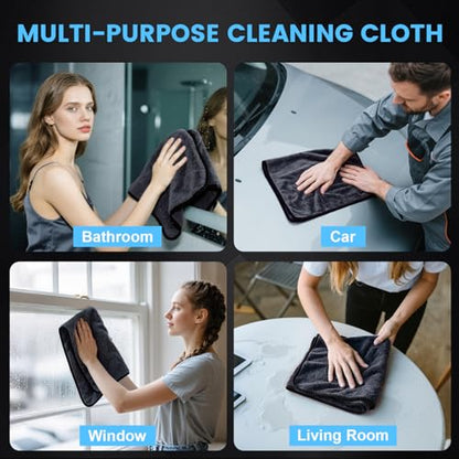 TEAWOO Shiny Wipes Shower Cleaning Cloth, Ultra Absorbent Car Drying Towel, 4 Pack 16 x 24 inch Microfiber Cleaning Cloth for Car, Bath & Househood - size: 4PCS 15.7*23.6 inch