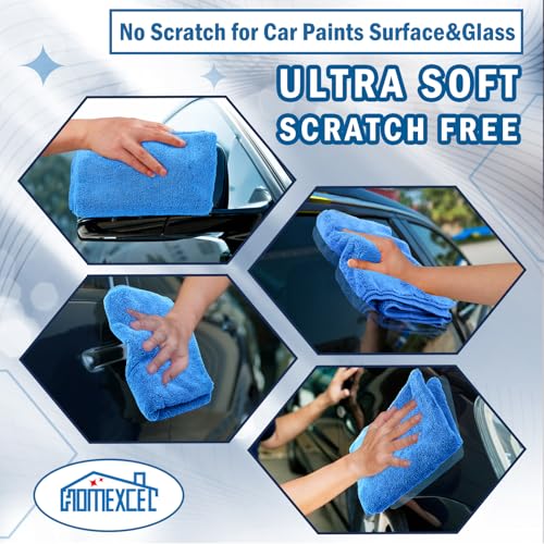HOMEXCEL Car Drying Towels, 2 Pack Professional Microfiber Towels for Cars, Scratch-Free, Highly Absorbent Drying Towel for Cars, SUVs, RVs, Trucks, and Boats, 31 x 24 inch, Blue - color: Blue