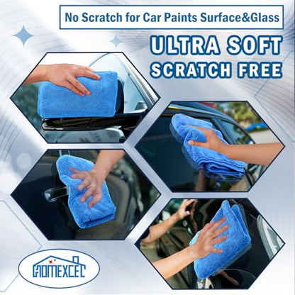 HOMEXCEL Car Drying Towels, 2 Pack Professional Microfiber Towels for Cars, Scratch-Free, Highly Absorbent Drying Towel for Cars, SUVs, RVs, Trucks, and Boats, 31 x 24 inch, Blue - color: Blue