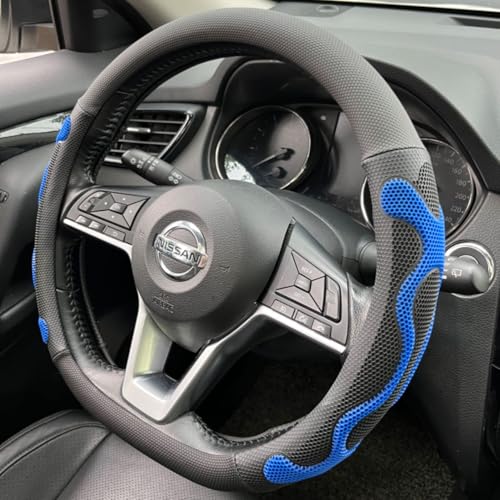 PINCTROT D Shaped Comfy Grip Steering Wheel Cover, Anti-Slip Design, Flat Bottom 14.5-15 Inch(Silicone Blue) - color: 3.Blue, size: D Shaped/Flat Bottom[14 1/2''-15'']