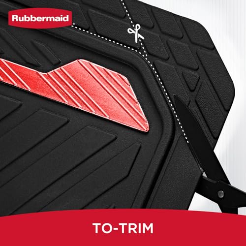 Rubbermaid Car Floor Mat, Heavy Duty All-Weather Car Mats Full Set with Dual-Tone Red Aluminum Inserts – Universal Fit, Anti-Slip Backing, Trim-to-Fit for Most SUV, Sedan, Van - color: Red